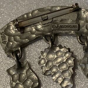 Vintage 1890-1910  1485 Spoonique  Pewter  Leaf Brooch